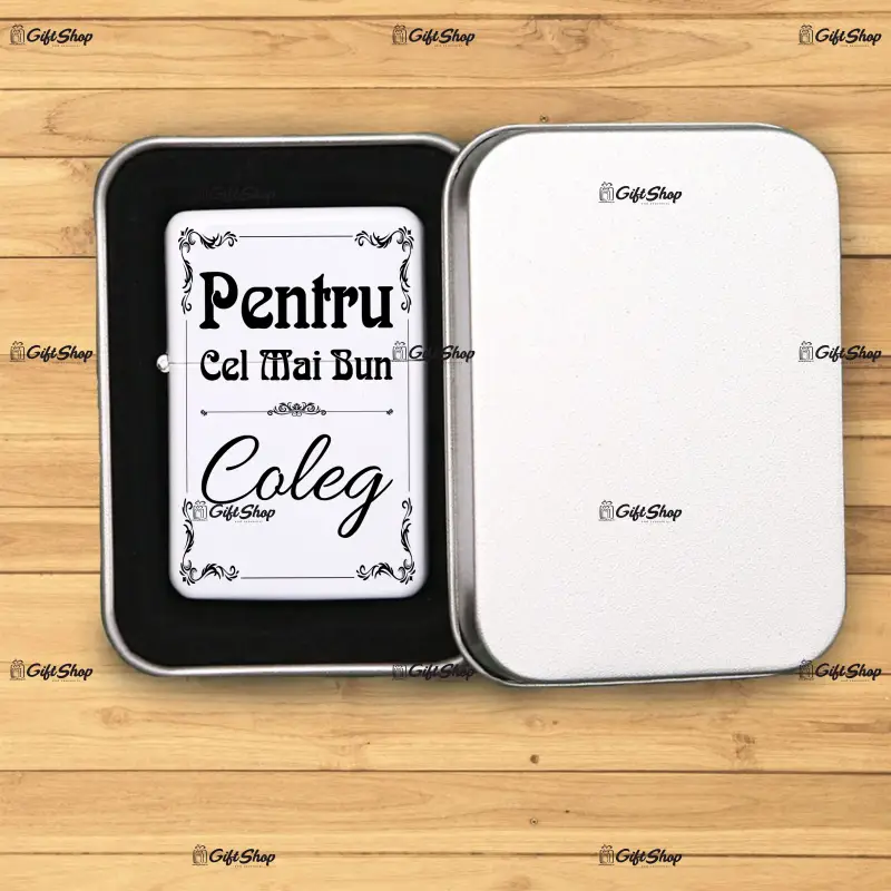 Cel mai bun coleg, bricheta metalica gravata laser cu mesaj